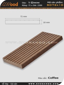 Gỗ nhựa Awood SD72x10-coffee
