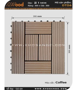 Vỉ gỗ lót sàn Awood DT06_cafe
